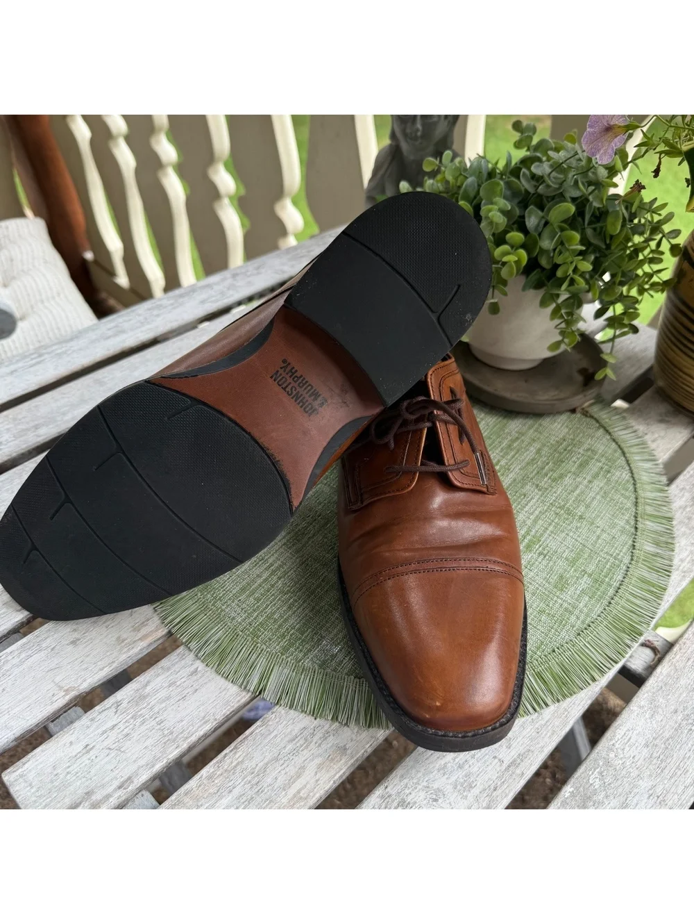 Johnston & Murphy Cap Toe Oxfords Men’s 11.5 M Brown Leather Dress Shoes 20-1276